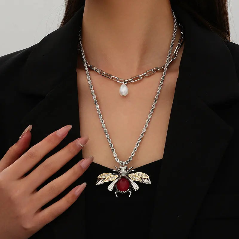Retro Insect Water Drop And Animal Necklace With A Niche High-End Vibe - visax