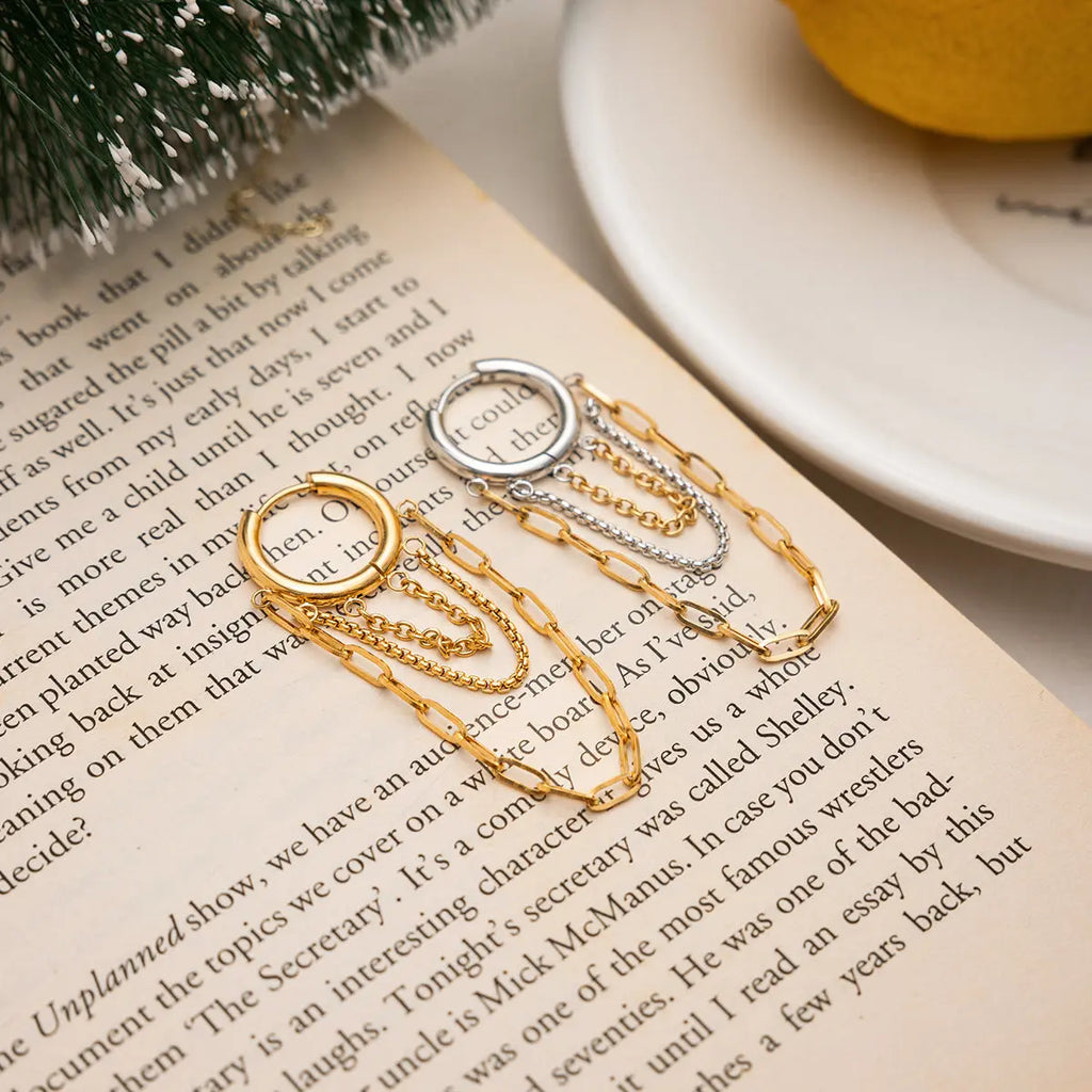 Stainless Steel Earrings With A Chic Tassel Design - visax