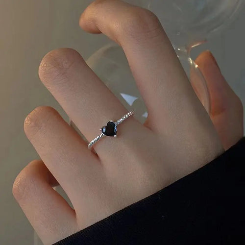 Sweet Cool Style Black Zircon XINGX Ring For Women visax