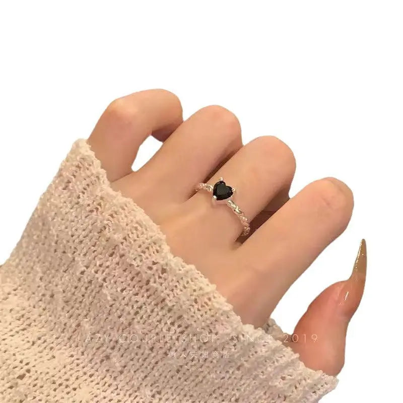 Sweet Cool Style Black Zircon XINGX Ring For Women visax